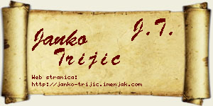 Janko Trijić vizit kartica